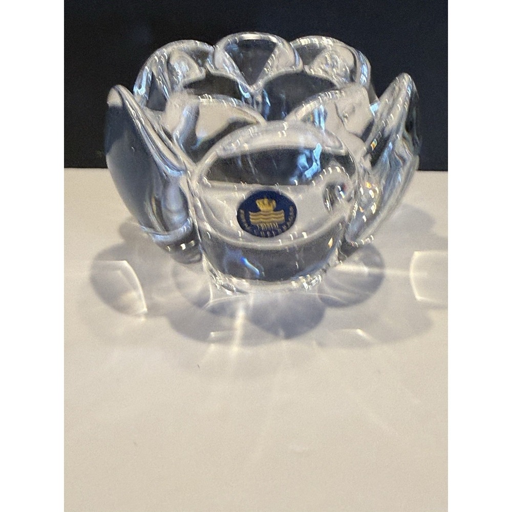 Royal Copenhagen Crystal Lotus Flower Tealight Candle Holder made in Denmark